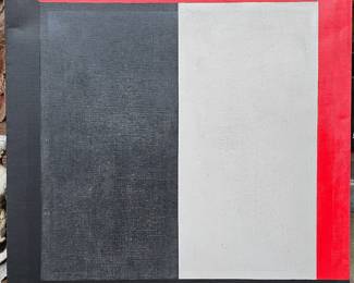 William Brun 42 x 42 hard edge minimalist oil on canvas.