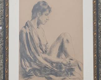 Emil Kosa Jr 24 x 18 charcoal drawing.