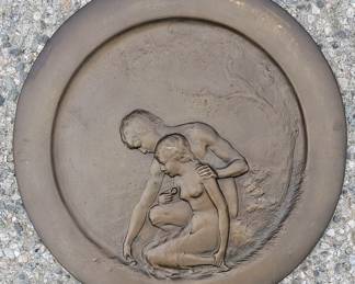 12" Victorian era bronze plaque.