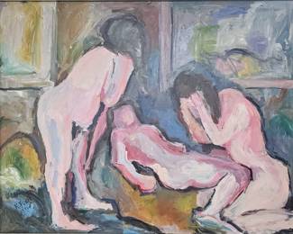 Eric Fiazi 48 x 60 oil on canvas. Dated 1990.