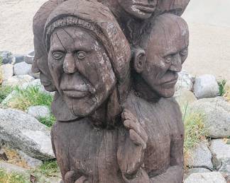 Folk art carved wooden sculpture 40" tall.