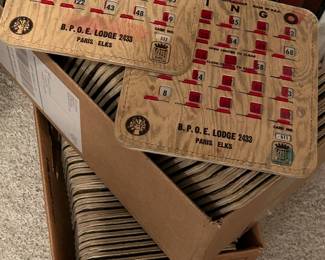 Vintage Bingo Cards from Paris Elks Lodge