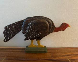 5 FolkArtWoodHandCarvedHandPaintedTurkey