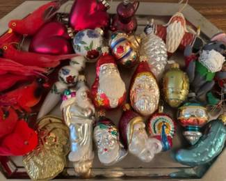 50 VintageChristmasOrnamentsRedBirds