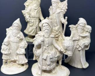 31 FiveOldWorldBisqueSantasPainted