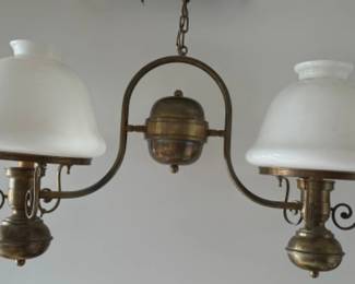 7 DoubleElectrifiedBrassOilLampChandelier