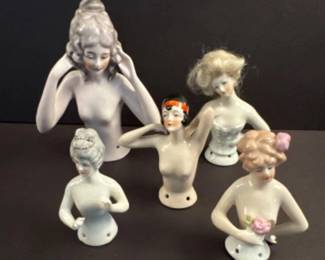 27 AntiqueGermanHalfDollsPinCushion