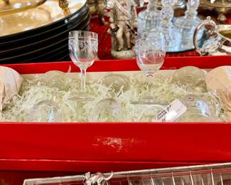 BACCARAT CORDIALS OR SMALL WINE GLASSES.