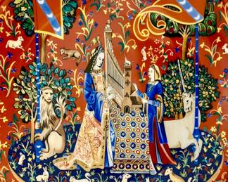 LA DAME A LA LICORNE LADY & UNICORN LIMOGES HAVILAND PLATES.