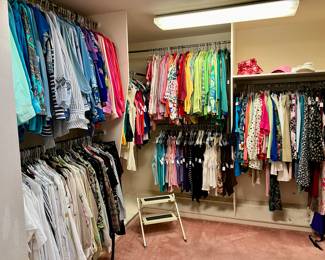 LOADED MASTER CLOSET! SPRING COLORS UPSTAIRS.