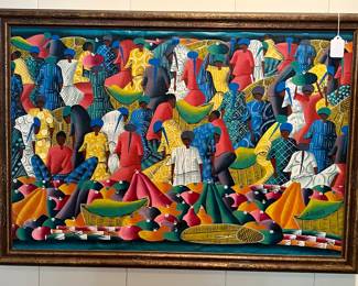 J. JOSEPH COLORFUL OIL PAINTING.