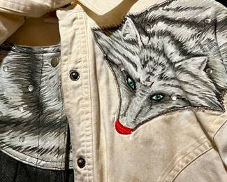 LOVE THIS 1980'S PAINTED AND BEDAZZLED POSSUM SHIRT AND SKIRT!