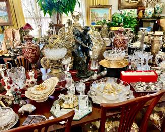 BRASS, GLASS, CRYSTAL, AND STATUARY.