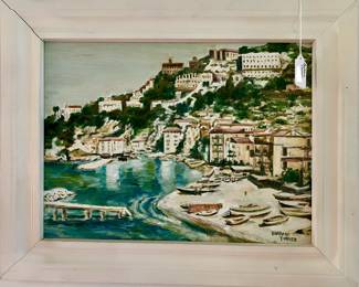 BARBARA TURNER GREEK ISLE OIL PAINTING.