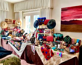 VINTAGE HANDBAGS, HATS, SCARVES, AND COSTUME JEWELRY.