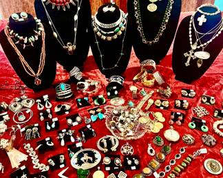 Sterling, Jade, coral, turquoise