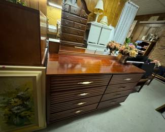 Solid Cherry bedroom furniture has casters