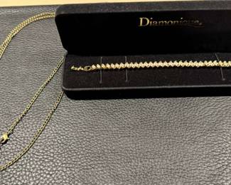 Pocket Watch Diamonique 14K Gold Bracelet