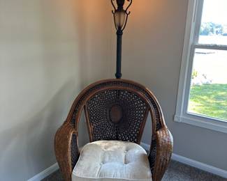 Pier One Azteca Indoor Rattan Bamboo armchair with Cushion