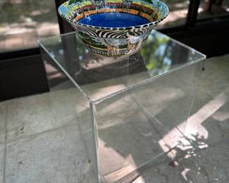 Clear Acrylic Cube End Table, MCM