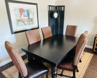 Beautiful Wood Large Table with 6 Chairs by Tommy Bahama