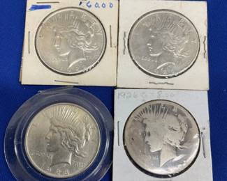 (4) PEACE SILVER DOLLARS 1922,1923,1926