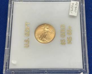 US GOV'T $5 GOLD PS65 EAGLE 2005