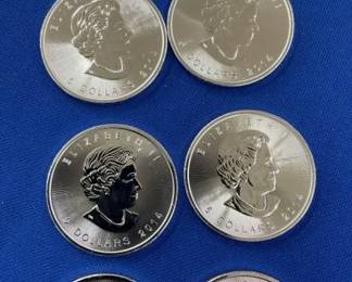 (8) UNC SILVER 2014 CANADIAN ROUNDS