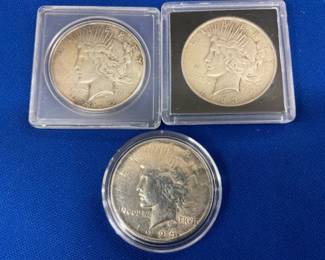 (3) PEACE SILVER DOLLARS 1923,1924,1925