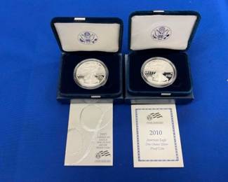 2010,2007 SILVER EAGLES