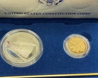 $5 GOLD "W", SILVER DOLLAR "S"