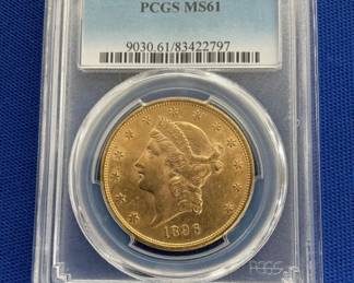 1896 S PCGS MS61 $20 GOLD LIBERTY HEAD