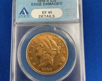 1898S $20 EF45 GOLD LIBERTY HEAD