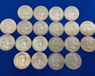 (20) 1963 SILVER FRANKLIN HALVES