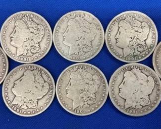 1901o MORGAN SILVER DOLLARS
