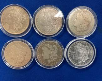 MORGANS SILVER $ 1921,1887,1894,1896,