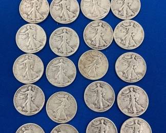 (20) 1940'S SILVER WALKING LIBERTY 1/2'S