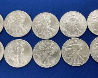 (10) UNC 1OZ. SILVER AMERICAN EAGLES