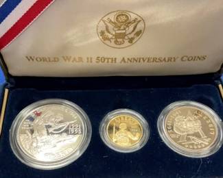 $5 GOLD,SILVER DOLLAR "W",HALVE