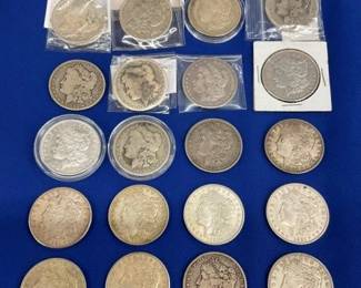 (20) 1878-1921 MORGAN SILVER DOLLARS
