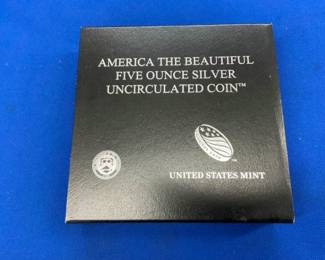 UNC 5 OZ SILVER AMERICA THE BEAUTIFUL
