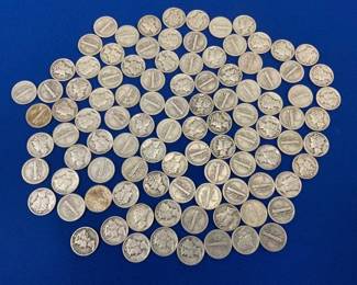 (100) 1940'S SILVER MERCURY DIMES