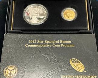 2012 $5 GOLD,SILVER DOLLAR STAR SPANGLED