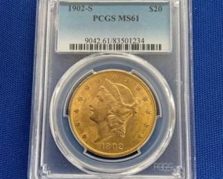 1902 S $20 PCGS MS61 LIBERTY HEAD