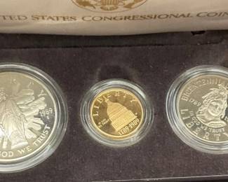 $5 GOLD,SILVER DOLLAR AND HALVE