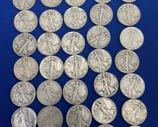 (40) 1940'S SILVER WALKING LIBERTY 1/2'S