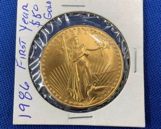 1986 $50 GOLD LIBERTY HEAD