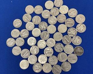 (50) SILVER MERCURY DIMES