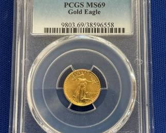 1986 $5 PCGSMS69 GOLD EAGLE