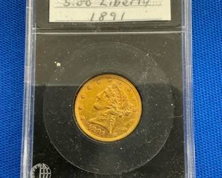 1891 $5 GOLD LIBERTY HEAD